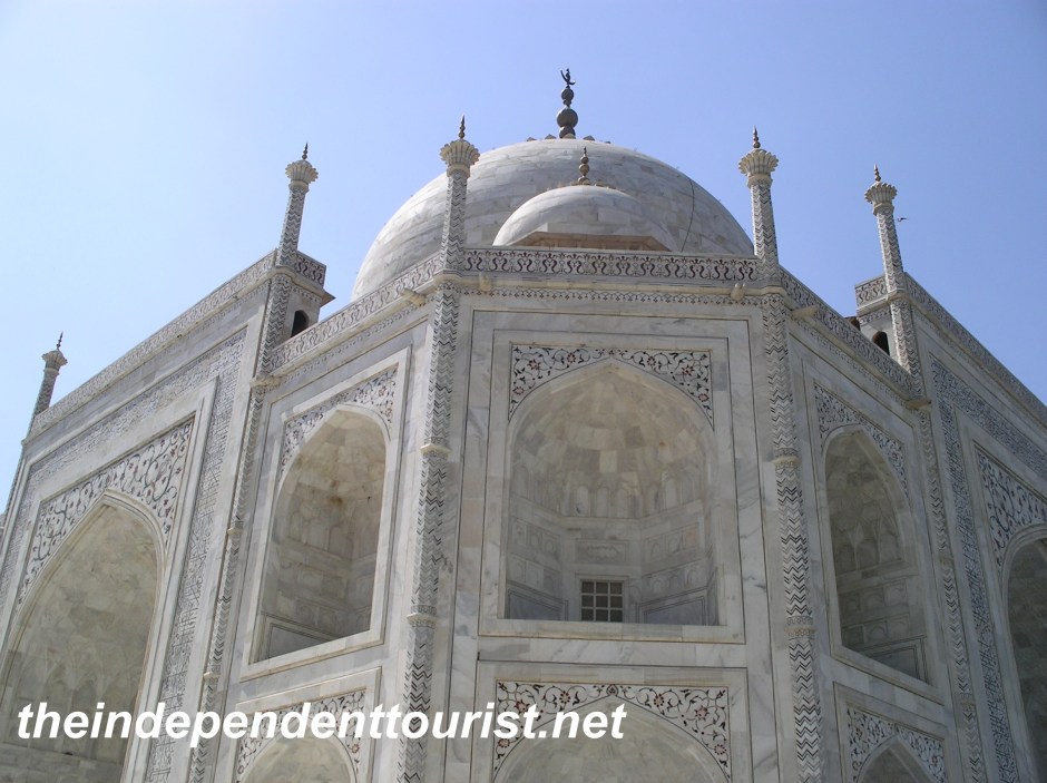 Detail of Taj Mahal, India.