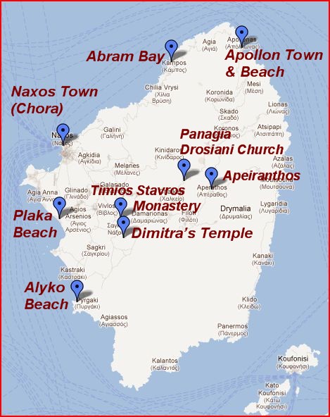 Naxos Island Map
