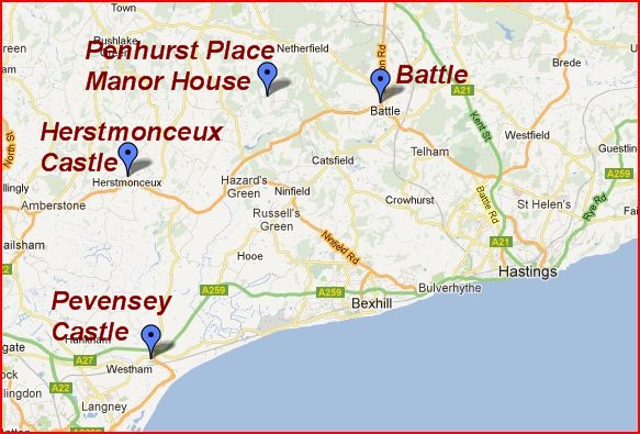 Hastings UK Area Map