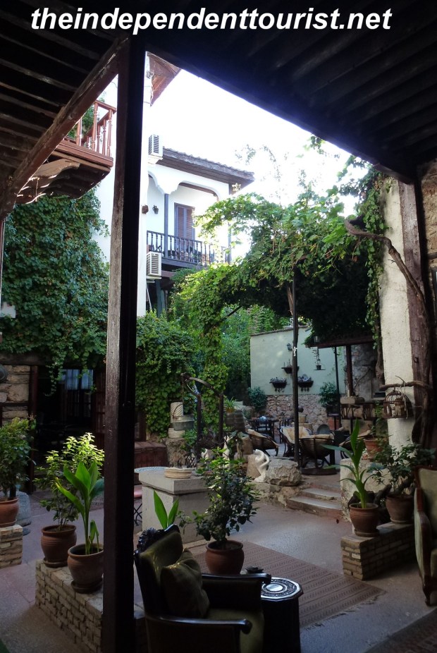 The interior courtyard of the Atelya Hotel, in the old part of Antalya.