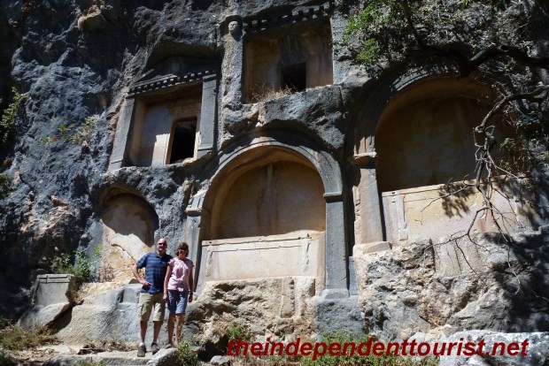 Some of the rock-carved tombs at Termessos.