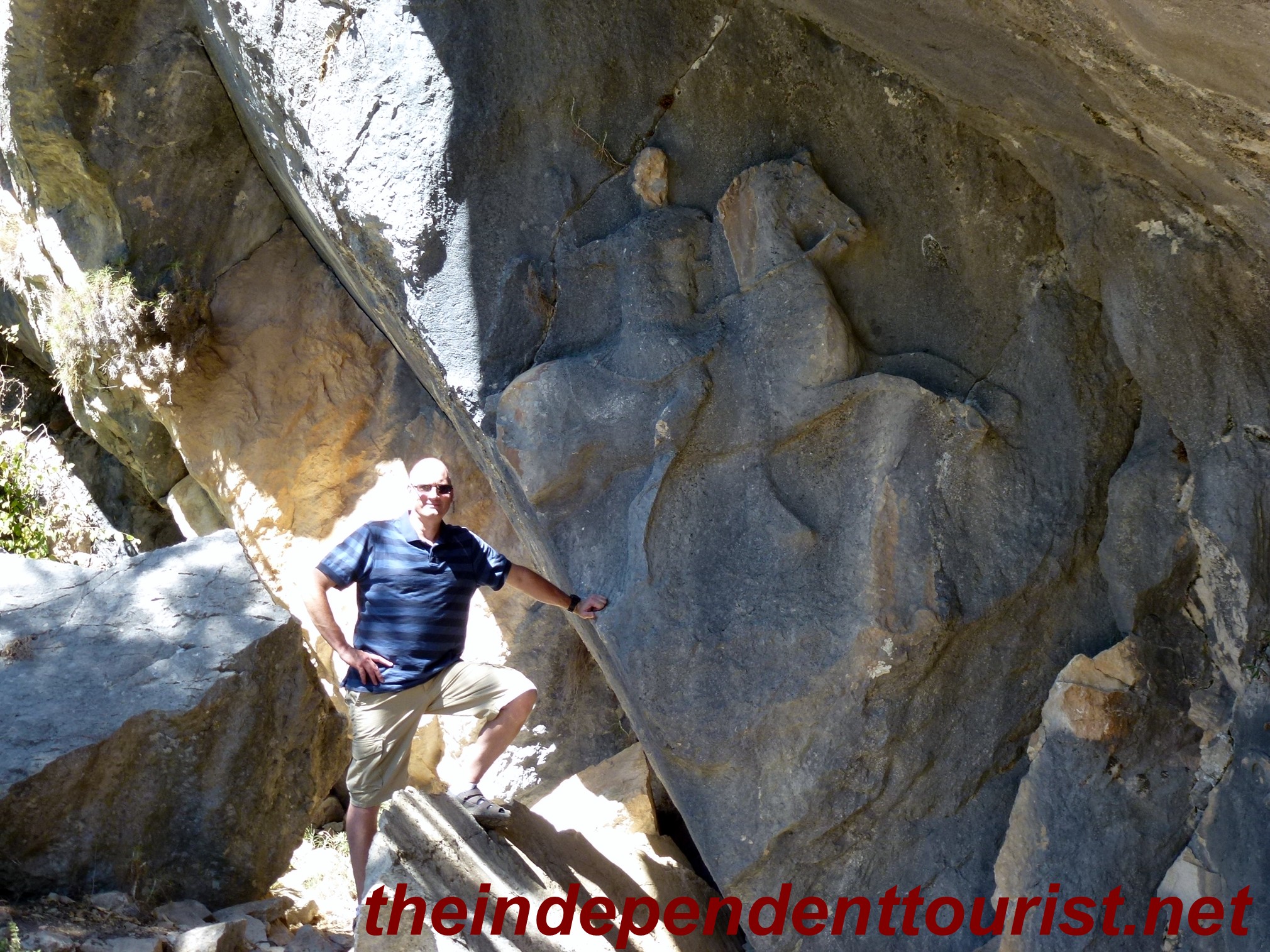 The Tomb of Alcetas - note the figure on the horse above my shoulder.