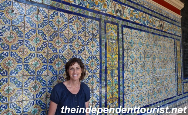 Decorative 17th century tiles imported from Spain.