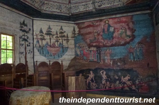 A 18th century wooden church. High decorated interior.