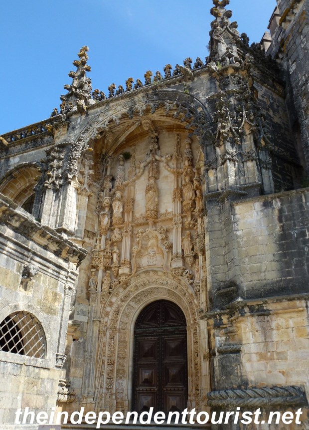 The intricate carvings of the main entry way into the church and chapter house.