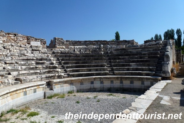 The Bouleuterion (or Council House). Preserved almost perfectly intact due to a mudslide.