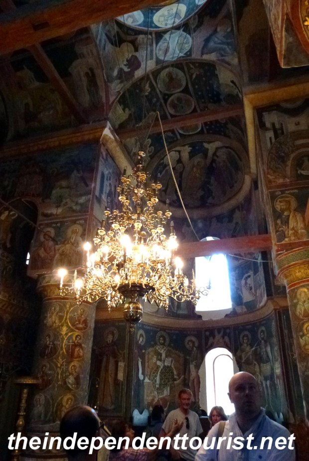 Another view of the interior of the church at Snagov.