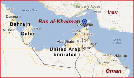 Ras al-Khaimah is at the northeastern end of the UAE.