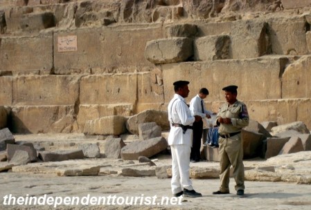 Tourist police at the Pyramids of Giza.