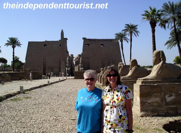 My wife and mother-in-law at the Luxor Temple.
