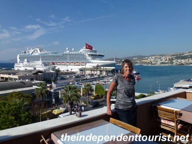 The port of Kusadasi from our hotel terrace.