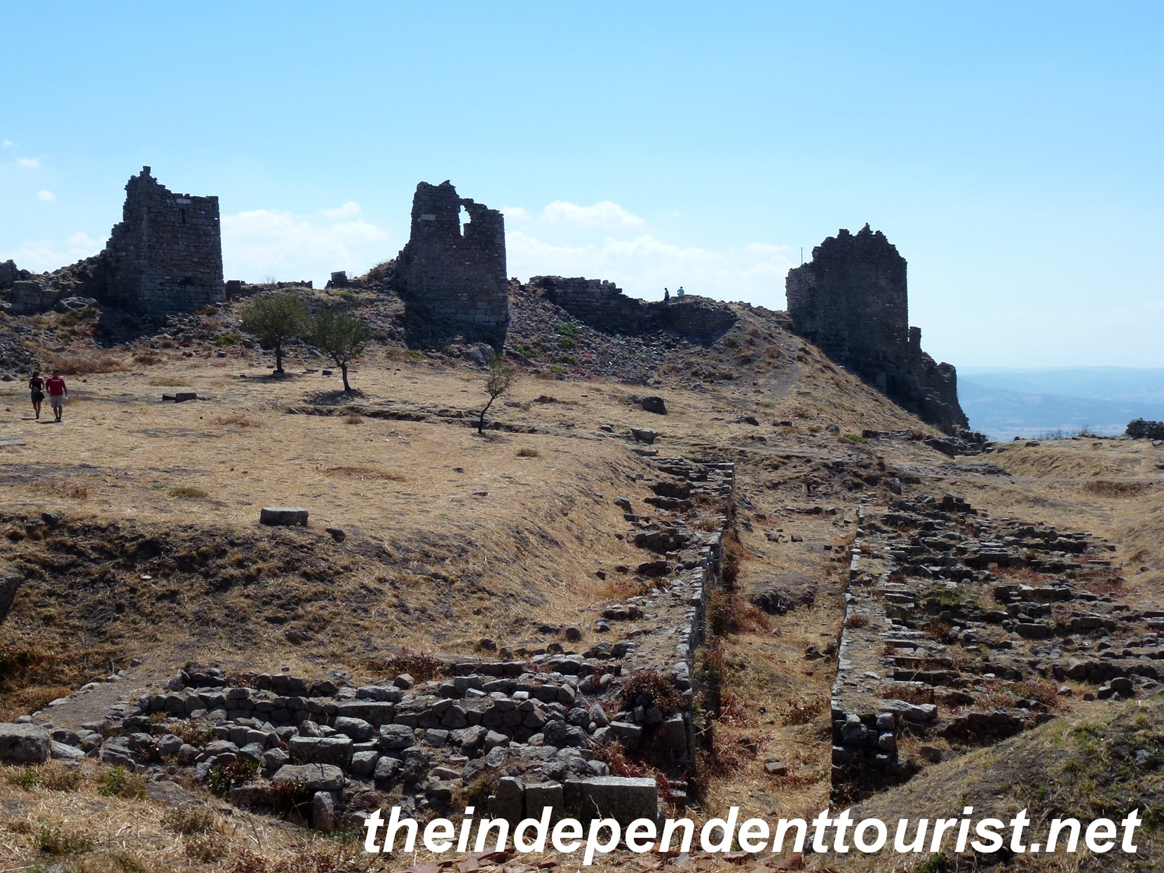 The ancient city walls of Pergamum, dating at least to 159 BC.