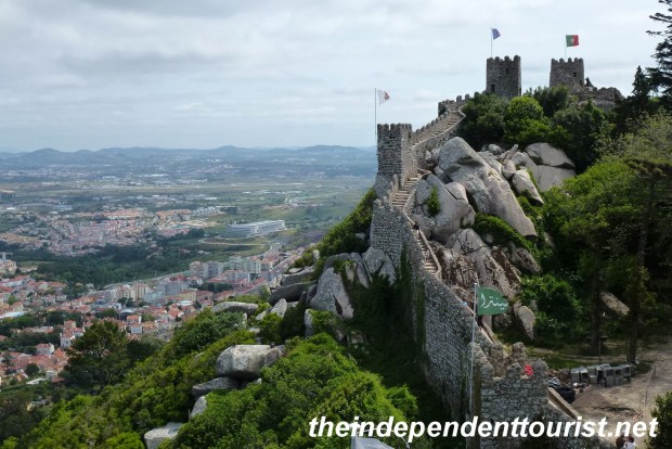 A view of Sintra and beyond (looking northeast) from the castle walls.