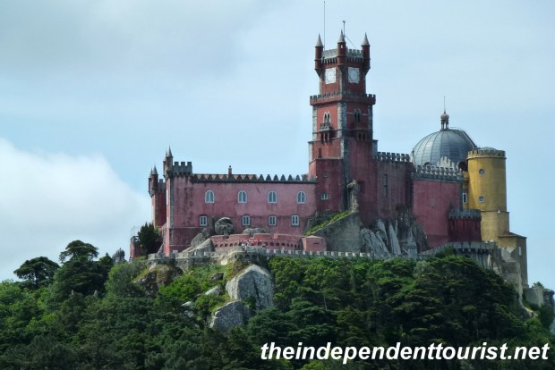 A view of the Palacio Nacional de la Pena from the Moorish Castle.