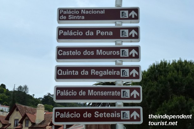 Sign listing all the sights in Sintra.