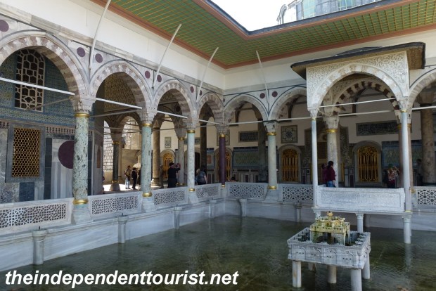 The Fourth Courtyard and pool at the palace.