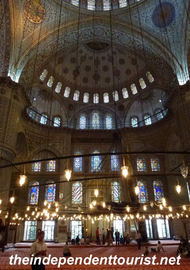 An interior view of the Blue Mosque.