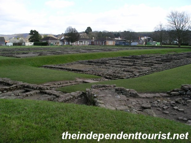 The foundations of the barracks and latrines at Caerleon.