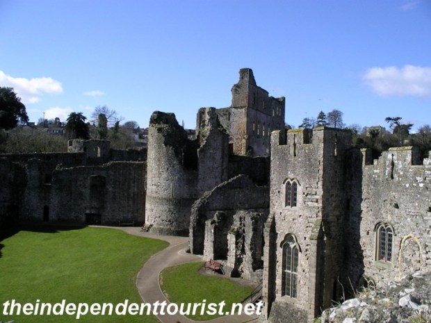 The Lower Bailey of the castle. Domestic accomodations such as kitchens, latrines, other chambers are located here.