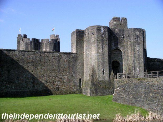 Entrance to Caerphilly Castle.