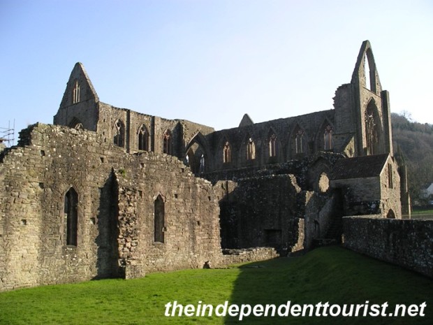 An exterior view of Tintern Abbey from the monk's working areas.