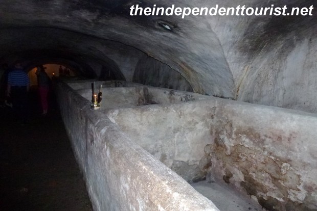 The underground storage bins and casemates of Kronborg Castle.