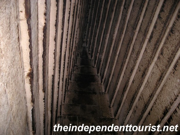 The corbelled ceilings in the Red Pyramid chambers. Hard to get a good perspective with a photo.