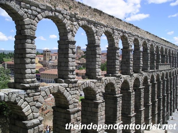 The 1st century Roman aqueduct in Segovia. It was still in use until the late 19th century!
