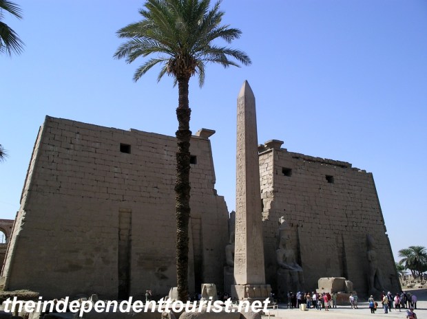 The First Pylon, or entrance to Luxor Temple.