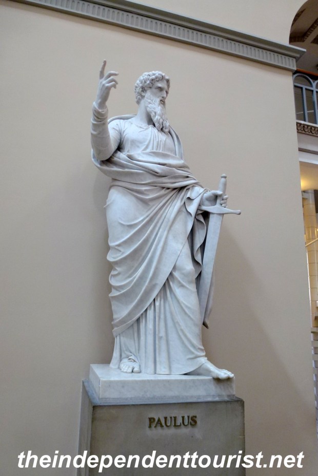 Statue of St. Paul in the The Church of Our Lady.