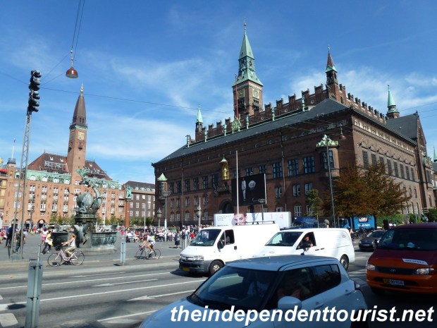The Radhus is on the right. Great area for strolling and people watching.