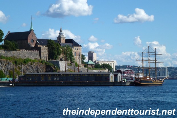 A view of the Akershus Fortress in Oslo Harbor.