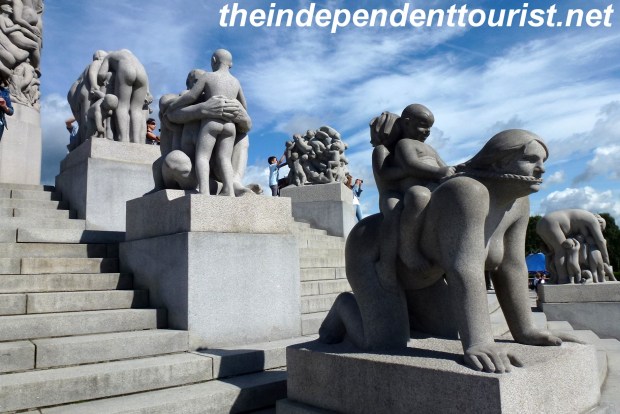 A few of the many sculptures at Vigeland Park.