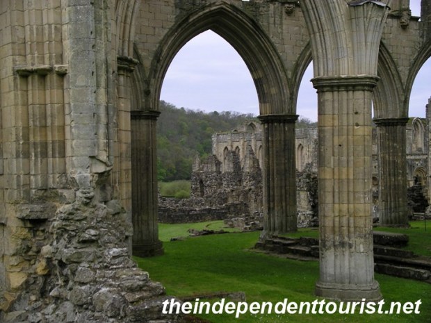 A view through the nave of Rievaulx Abbey.