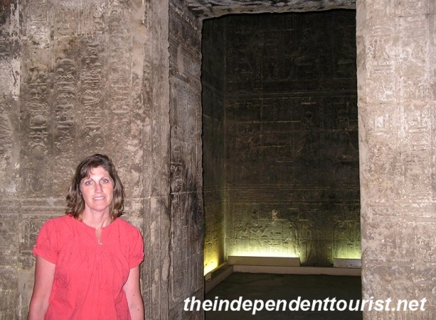 One of the chapels with intracately carved reliefs at Dendara.