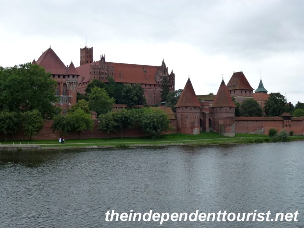 Malbork Castle sits on the east bank of the Nogat River, a tributary of the mighty Vistula River.