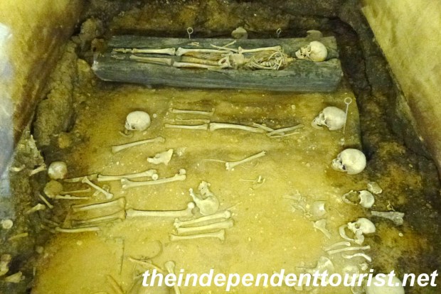 Bones of early Christians (about 997 AD) underneath the early 13th century St. Catherine's Church, one of Gdansk's oldest.