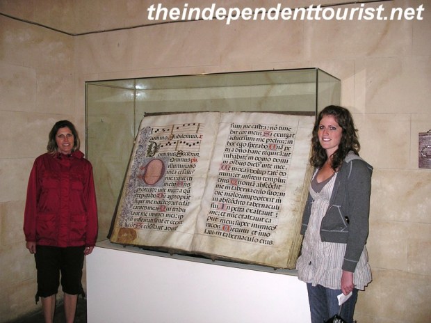 Huge ancient manuscript in the Iglesia-Convento de San Esteban.