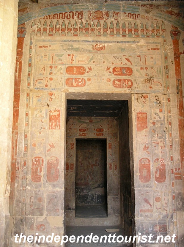 The decorated rooms of the Temple of Hatshepsut.