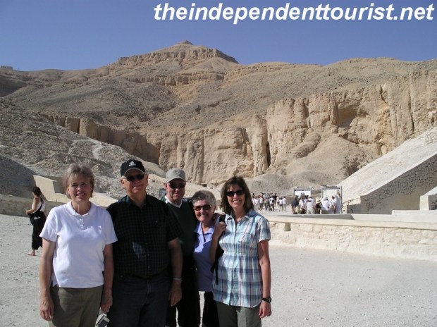 At the entrance to the Valley of the Kings.