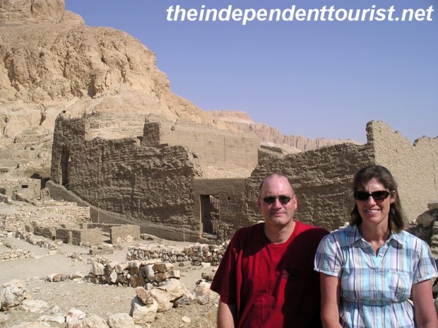 Walls surrounding the temple in the Worker's Village.