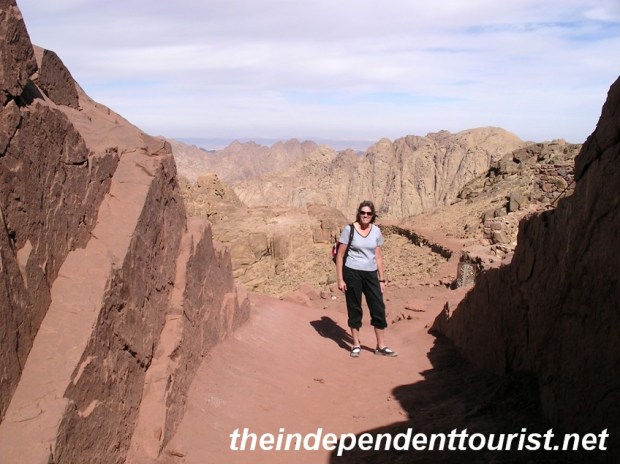 Going through a narrow gorge. Getting ready for the final ascent.