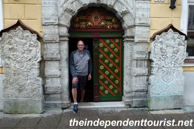 The entrance to the House of the Brotherhood of the Black Heads, a guild of unmarried German merchants that had responsibility for the town's defenses in medieval times.
