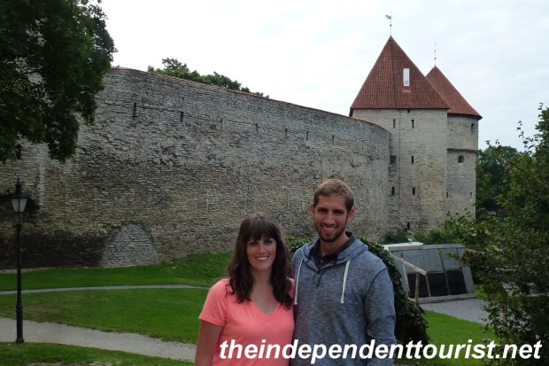 My daughter and son by another part of the walls. The walls are 4 meters wide in this area.