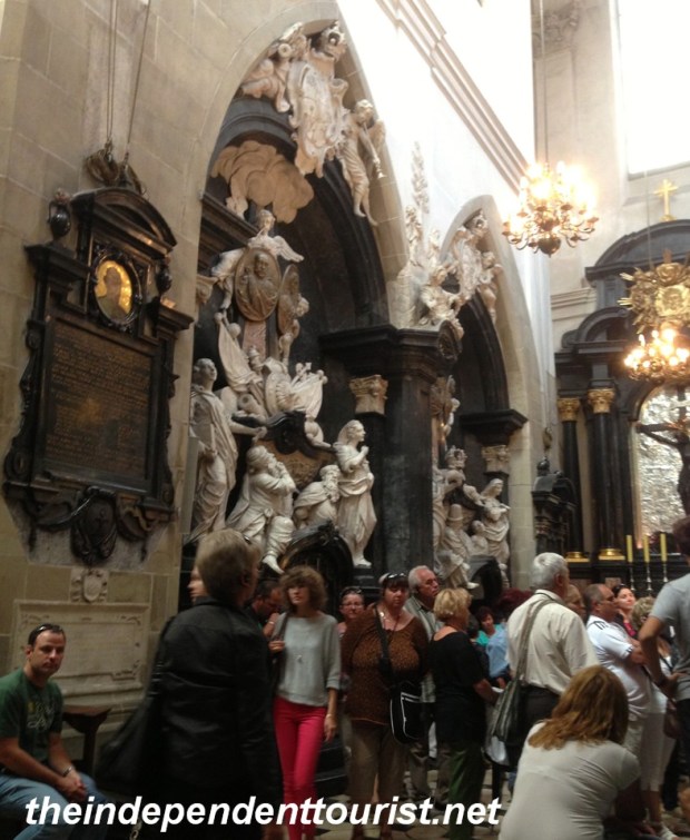 Another view of Wawel Cathedral, with its ornate decorations.