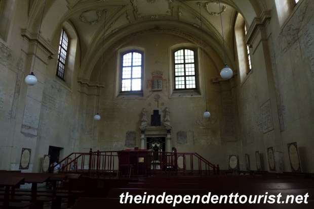 Isaac's Synagogue interior. Kraków's largest synagogue, completed in 1644. A close inspection reveals the original wall paintings.