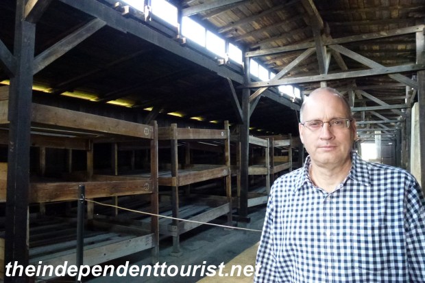 Inside the wooden barracks. 1,000 men would be housed in a building that previously held 52 horses.