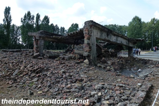 The ruins of Crematoria II. The building was blown up by the Nazis to try to cover up its purpose.