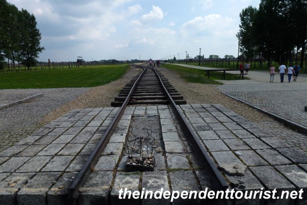 The literal end of the rail line, between Crematoria II and III. On this spot there is now the International Monument to the Camp Victims.