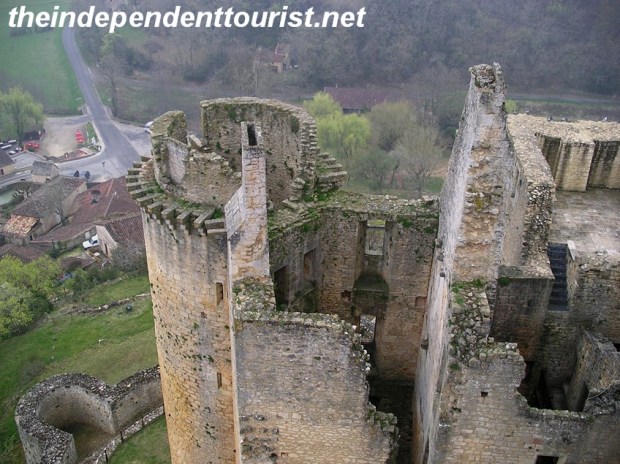 Looking down from the castle ramparts.